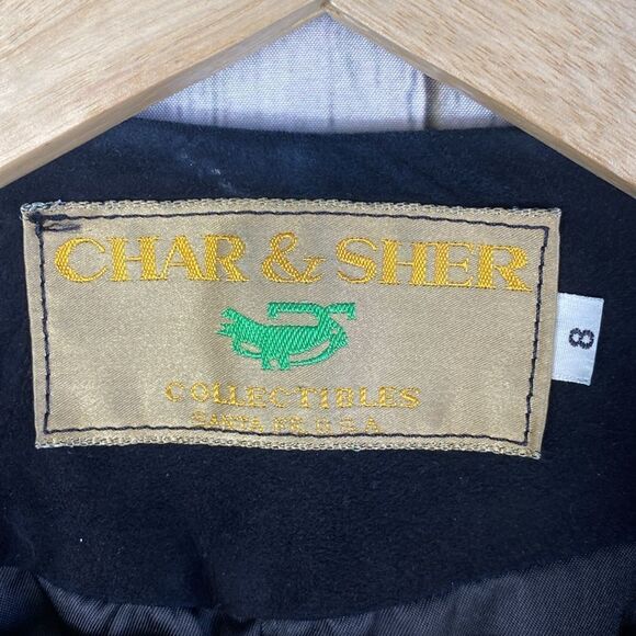 Char and Sher Suede Leather Jacket Black Size 8 - Picture 5 of 8